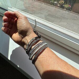 Chan Luu Silver and Gray Wrap Bracelet
